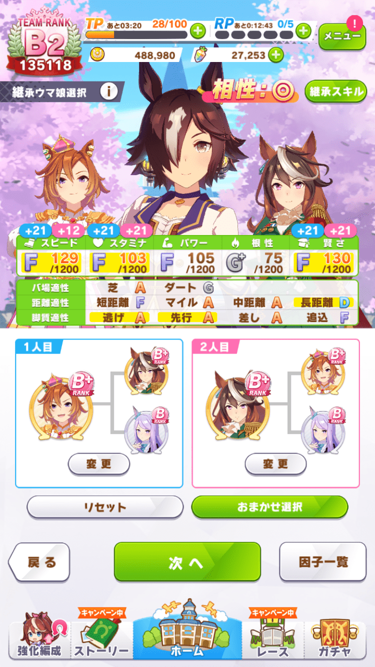 ウォッカ、マイル中距離型