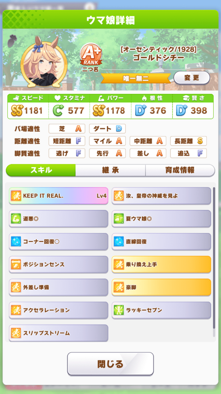 育成例、チャンミで使用中